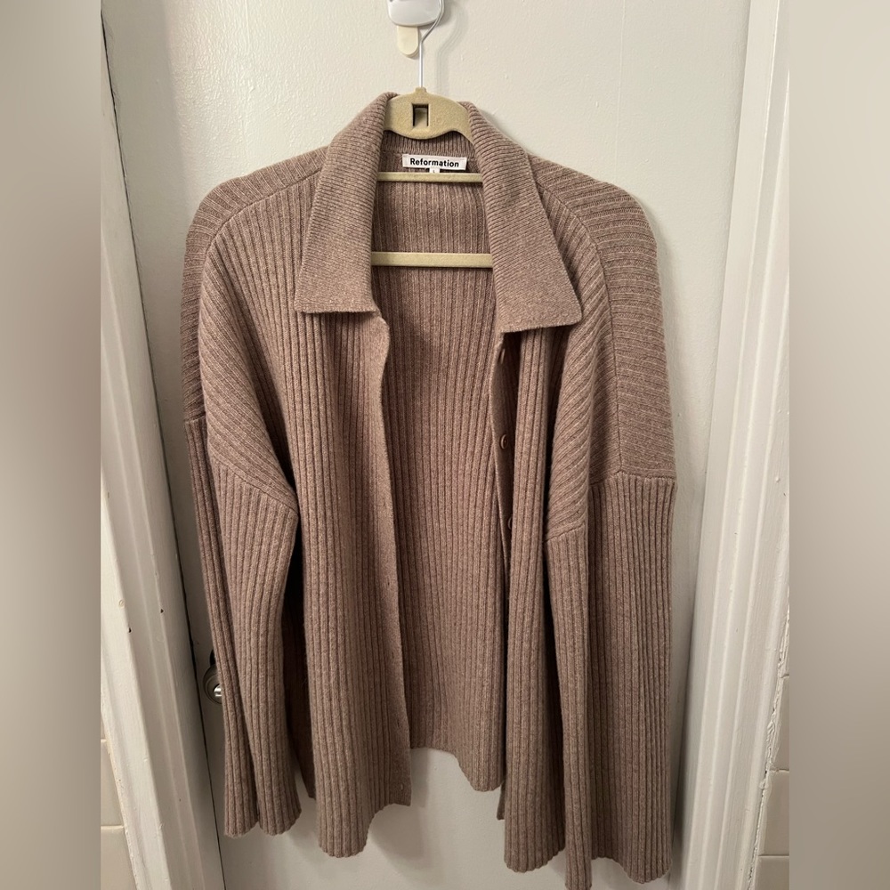 REFORMATION Cashmere Collared Cardigan